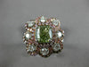 GIA LARGE 2.7CT MULTI COLOR DIAMOND 18K WHITE & ROSE GOLD FLOWER ENGAGEMENT RING