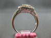 LARGE GIA 1.57CT WHITE PINK & GREEN DIAMOND 18K WHITE & ROSE GOLD 3D SQUARE RING