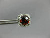 ESTATE 1.88CT DIAMOND & GARNET 14KT WHITE GOLD CLASSIC SQUARE HALO STUD EARRINGS