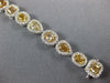 WIDE 8.79CT MULTI COLOR DIAMOND 18KT WHITE GOLD MULTI SHAPE HALO TENNIS BRACELET