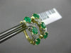 ESTATE 1.07CT DIAMOND & AAA COLOMBIAN EMERALD 14K YELLOW GOLD 3D X LOVE EARRINGS