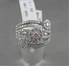 ANTIQUE WIDE FLOWER 1.59CT DIAMOND 18KT WHITE GOLD RING