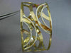 ESTATE LARGE 1.55CT DIAMOND 14K YELLOW GOLD 3D MULTI WAVE FLOWER BANGLE BRACELET