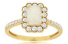 1.18CT DIAMOND & AAA OPAL 14K YELLOW GOLD 3D SQUARE & ROUND FILIGREE FLORAL RING