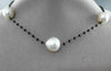 ESTATE LARGE & LONG 18KT WHITE GOLD 3D PEARL & BLACK SPINAL BY THE YARD NECKLACE