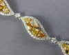 LARGE 7.13CT MULTI COLOR DIAMOND 18KT TWO TONE GOLD MULTI LEAF TENNIS BRACELET