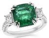 EXTRA LARGE 6.55CT DIAMOND & AAA EMERALD 18KT WHITE GOLD 3D ENGAGEMENT RING