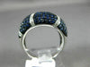 ESTATE WIDE 2.43CT DIAMOND & AAA SAPPHIRE 14K WHITE GOLD MULTI ROW PAVE FUN RING