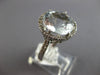 LARGE 5.66CT DIAMOND & AAA AQUAMARINE 14KT WHITE GOLD ROUND HALO ENGAGEMENT RING