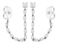 ESTATE .74CT DIAMOND 14KT WHITE GOLD BY THE YARD INSIDE OUT FUN HANGING EARRINGS