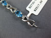 LONG 5.05CT DIAMOND & AAA BLUE TOPAZ 14KT WHITE GOLD OVAL X LOVE TENNIS BRACELET