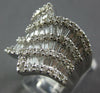 LARGE 3.52CT DIAMOND 18KT WHITE GOLD 3D ROUND & BAGUETTE SWIRL ANNIVERSARY RING