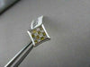 ESTATE 1.84CT FANCY YELLOW & WHITE DIAMOND 14KT WHITE GOLD SQUARE EARRINGS