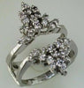 ESTATE .84CT DIAMOND 14KT WHITE GOLD 3D CLUSTER DOUBLE V INSERT ANNIVERSARY RING