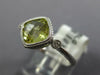 1.21CT DIAMOND & AAA GREEN AMETHYST 14K WHITE GOLD 3D CUSHION & ROUND BEZEL RING