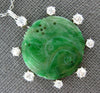 ANTIQUE LARGE 1.12CT DIAMOND & AAA JADE 18KT WHITE GOLD & PLATINUM BIRD PENDANT