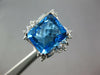 LARGE 7.63CT DIAMOND & AAA BLUE TOPAZ 14K WHITE GOLD 3D CUSHION & ROUND FUN RING