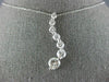 ESTATE LARGE 2.21CT DIAMOND 14KT WHITE GOLD ROUND 7 STONE JOURNEY PENDANT #18485