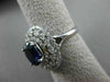 ESTATE LARGE 3.74CT DIAMOND & SAPPHIRE 14K WHITE GOLD HALO ENGAGEMENT RING 21528