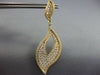 ESTATE LARGE 4.24CT DIAMOND 18KT YELLOW GOLD 3D MULTI ROW LEAF HANGING EARRINGS