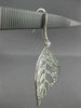 ESTATE 3.05CT DIAMOND 18KT WHITE GOLD 3D OPEN FILIGREE LEAF HANGING EARRINGS VVS