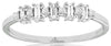 ESTATE .16CT DIAMOND 14KT WHITE GOLD 3D ROUND & BAGUETTE 1 ROW FUN RING