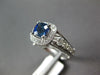 1.83CT DIAMOND & AAA SAPPHIRE 14K WHITE GOLD 3D CUSHION FILIGREE ENGAGEMENT RING