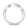 ESTATE 0.21CT DIAMOND 14KT WHITE GOLD 3D ROUND V SHAPE FILIGREE MILGRAIN RING