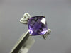 ESTATE 2.61CT DIAMOND & AAA AMETHYST 14KT WHITE GOLD 3D CUSHION & ROUND FUN RING