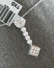 .50CT DIAMOND 14KT WHITE GOLD ROUND & PRINCESS INVISIBLE FLOWER FLOATING PENDANT