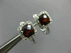 ESTATE 2.10CT DIAMOND & GARNET 14K WHITE GOLD HALO HEART LEVERBACK STUD EARRINGS