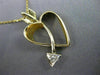 ESTATE .03CT DIAMOND 14K WHITE & YELLOW GOLD 3D BOW & ARROW HEART PENDANT #21635