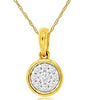 ESTATE .09CT DIAMOND 14KT YELLOW GOLD 3D CLUSTER FLOWER BEZEL FLOATING PENDANT