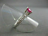 ESTATE WIDE 1.47CT DIAMOND & AAA RUBY 14K WHITE GOLD LUCIDA ENGAGEMENT RING #122