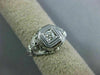 ANTIQUE .14CT DIAMOND 14KT WHITE GOLD SQUARE OPEN FILIGREE ENGAGEMENT RING 26658