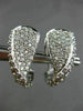 ESTATE .57CT ROUND DIAMOND 14KT WHITE GOLD 3D LOOP FLOATING CLIP ON EARRINGS