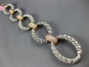 LARGE & LONG 1.50CT DIAMOND 14K WHITE & ROSE GOLD OVAL LINK ITALIAN FUN BRACELET