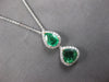 LARGE 2.4CT DIAMOND & AAA EMERALD 18K 2 TONE GOLD DOUBLE TEAR DROP LOVE NECKLACE