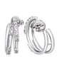 ESTATE .80CT DIAMOND 18KT WHITE GOLD CLASSIC ROUND DOUBLE HOOP HANGING EARRINGS