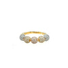 ESTATE 1.09CT DIAMOND 18KT TRI COLOR GOLD 3D CLASSIC MULTI BALL FUN RING