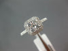 ESTATE .75CT DIAMOND 14KT WHITE GOLD ROUND CLUSTER SQUARE HALO OCTAGON FUN RING