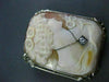 ANTIQUE LARGE .08CT DIAMOND 14K WHITE GOLD FILIGREE LADY CAMEO BROOCH PIN #22063