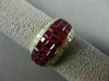ESTATE WIDE 5.30CT DIAMOND & AAA RUBY 18K YELLOW GOLD INVISIBLE ANNIVERSARY RING