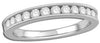 0.5CT DIAMOND 14KT WHITE & ROSE GOLD 3D ROUND CHANNEL MILGRAIN ANNIVERSARY RING