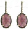LARGE 25.23CT CHOCOLATE FANCY DIAMOND & AAA AMETHYST 14K ROSE GOLD HALO EARRINGS
