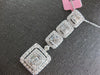LARGE 2.55CT DIAMOND 18KT WHITE GOLD BAGUETTE ELONGATED SQUARE FLOATING PENDANT