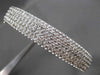 ESTATE LARGE & WIDE 4.0CT DIAMOND 14KT WHITE GOLD 5 ROW PAVE BANGLE BRACELET
