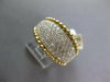 WIDE 1.0CT DIAMOND 14KT YELLOW GOLD MULTI ROW BEADED GRADUATING ANNIVERSARY RING
