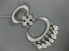 ESTATE LARGE .40CT DIAMOND 18K WHITE GOLD FILIGREE CHANDELIER OVAL PENDANT 14920