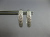 ESTATE .15CT DIAMOND 14KT WHITE GOLD 3D CLASSIC PAVE HUGGIE HANGING EARRINGS